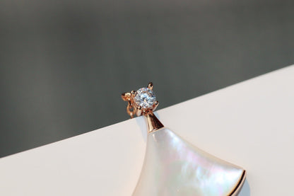 [Eterna Jewels]DREAM NECKLACE WHITE MOP PINK GOLD 1 DIAMOND
