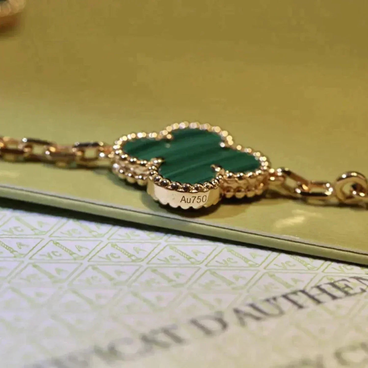 [Eterna Jewels] CLOVER 5 MOTIF MALACHITE BRACELET COLLECTION