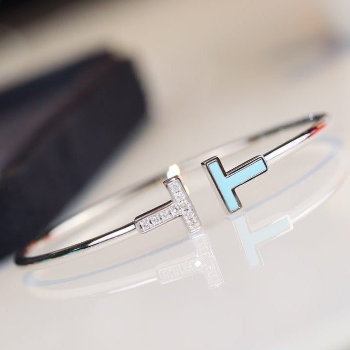 [Eterna Jewels]T BRACELET 1.8MM TURQUOISE DIAMOND SILVER