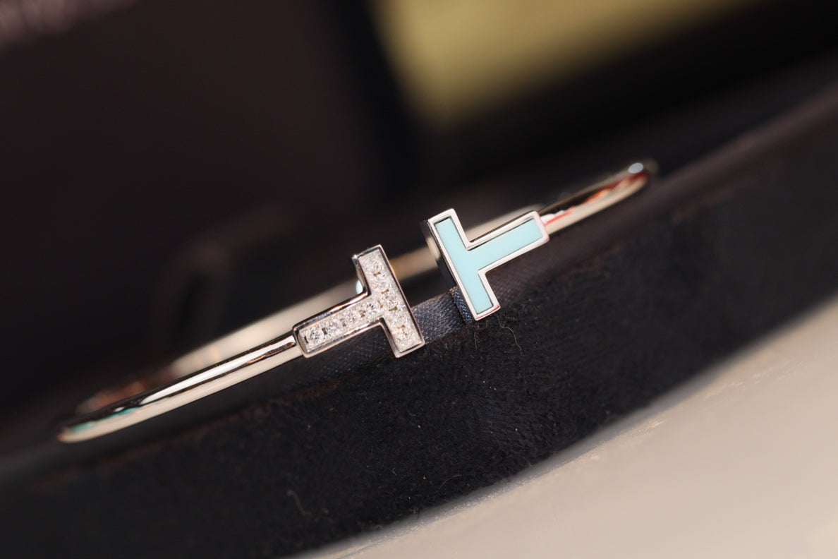 [Eterna Jewels]T BRACELET 1.8MM TURQUOISE DIAMOND SILVER