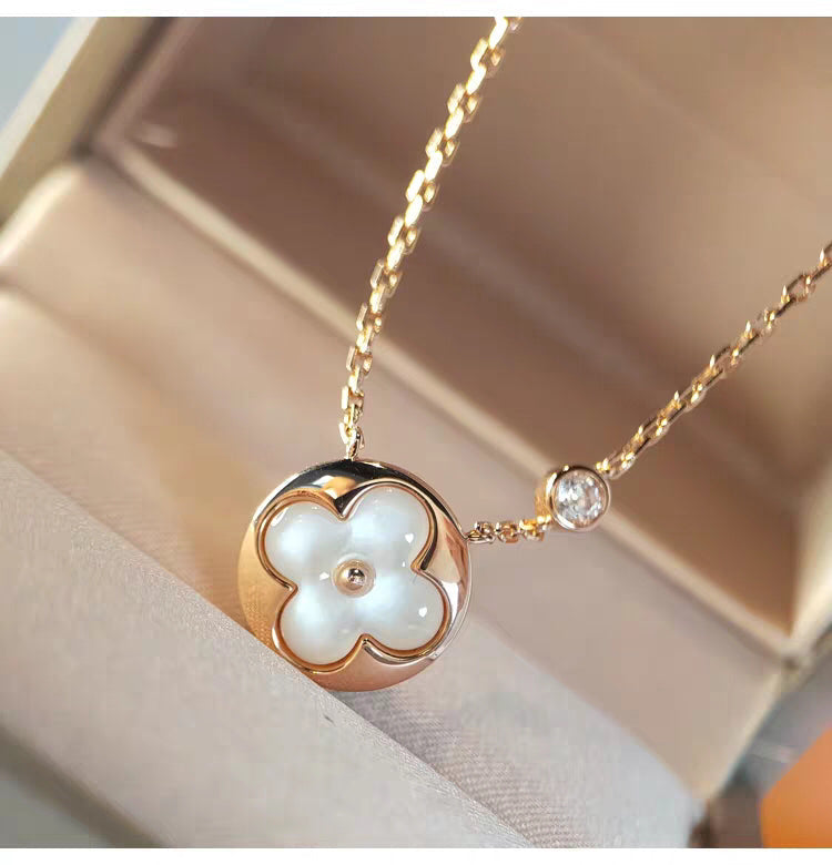 [Eterna Jewels]SUN MOP GOLD 1 DIAMOND NECKLACE