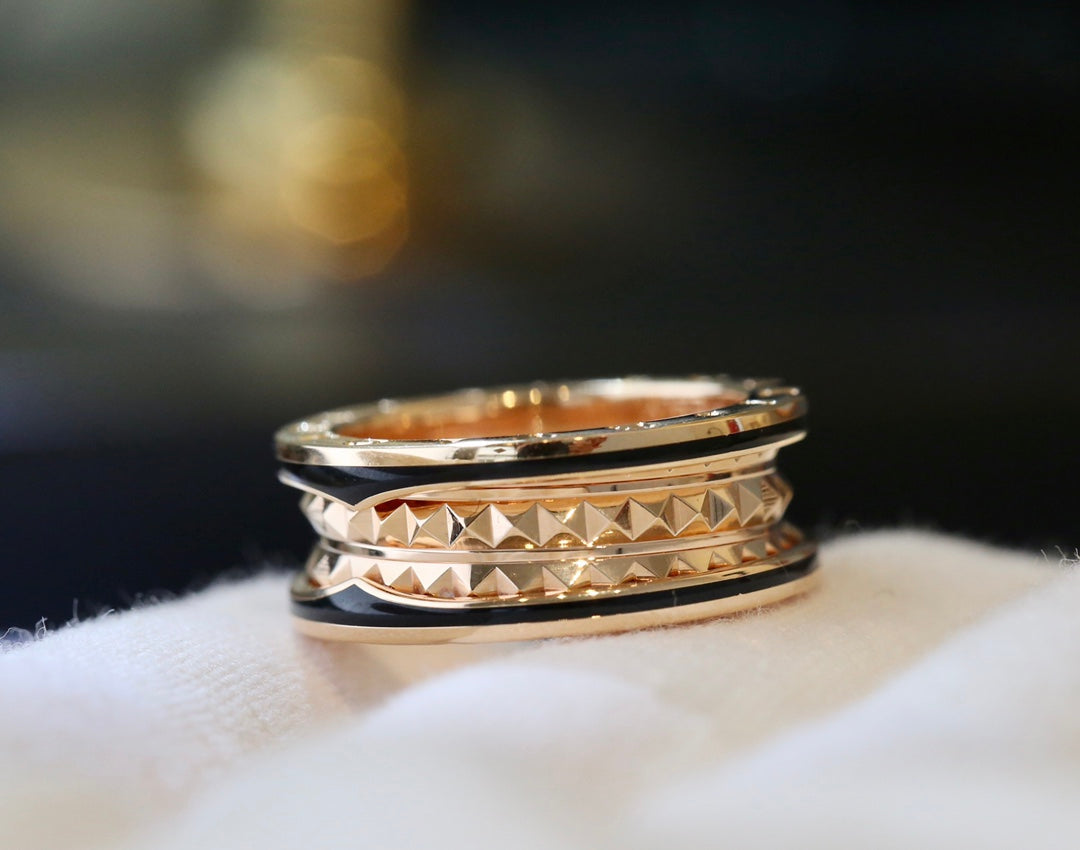 [Eterna Jewels]ZERO 1 PINK GOLD BLACK CERAMIC RING