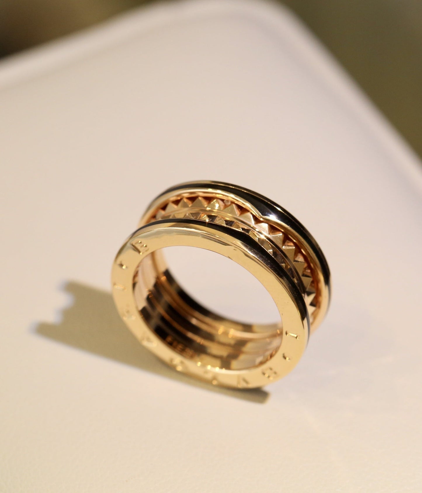 [Eterna Jewels]ZERO 1 PINK GOLD BLACK CERAMIC RING