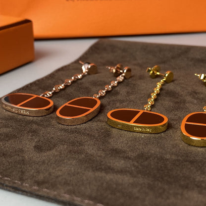 [Eterna Jewels]CHAINE VERSO BLACK CERAMIC EARRINGS