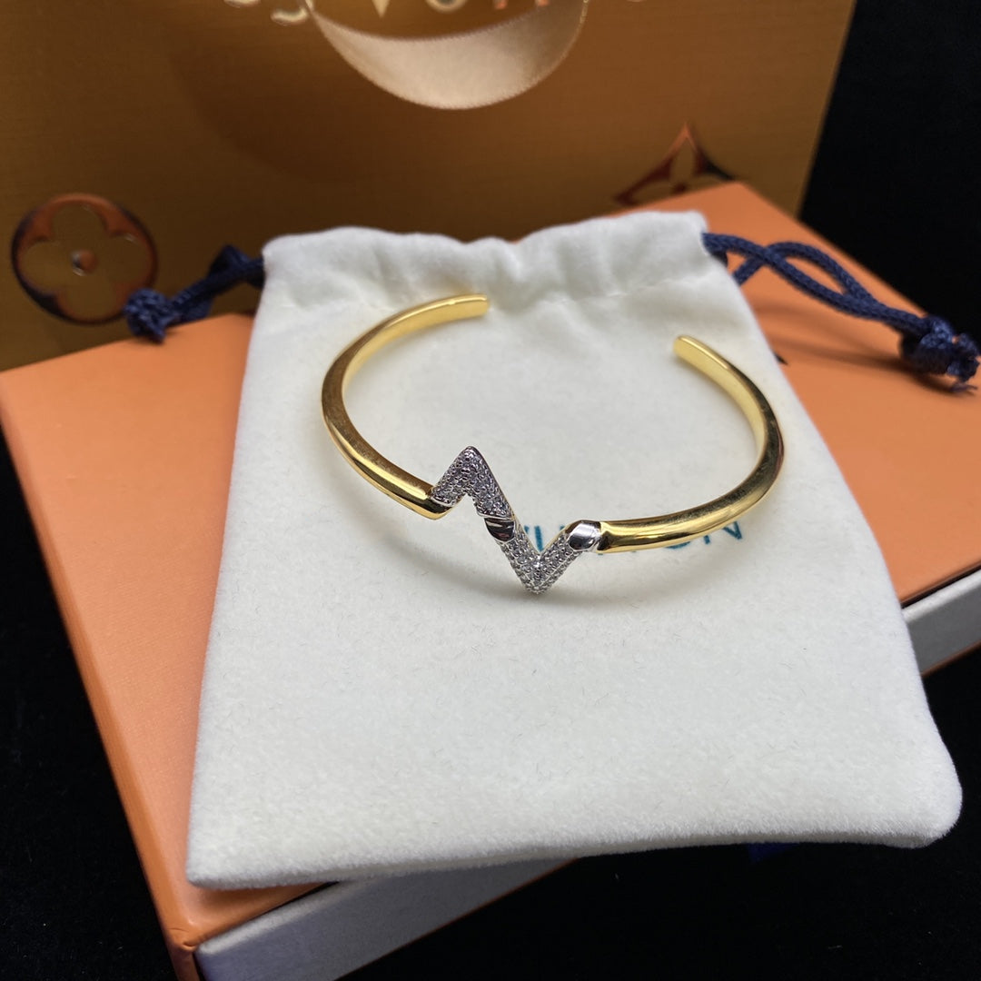 [Eterna Jewels]VOLTE UPSITE DOWN DIAMOND GOLD OPEN BRACELET