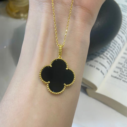 [Eterna Jewels]CLOVER 25MM NECKLACE GOLD ONYX