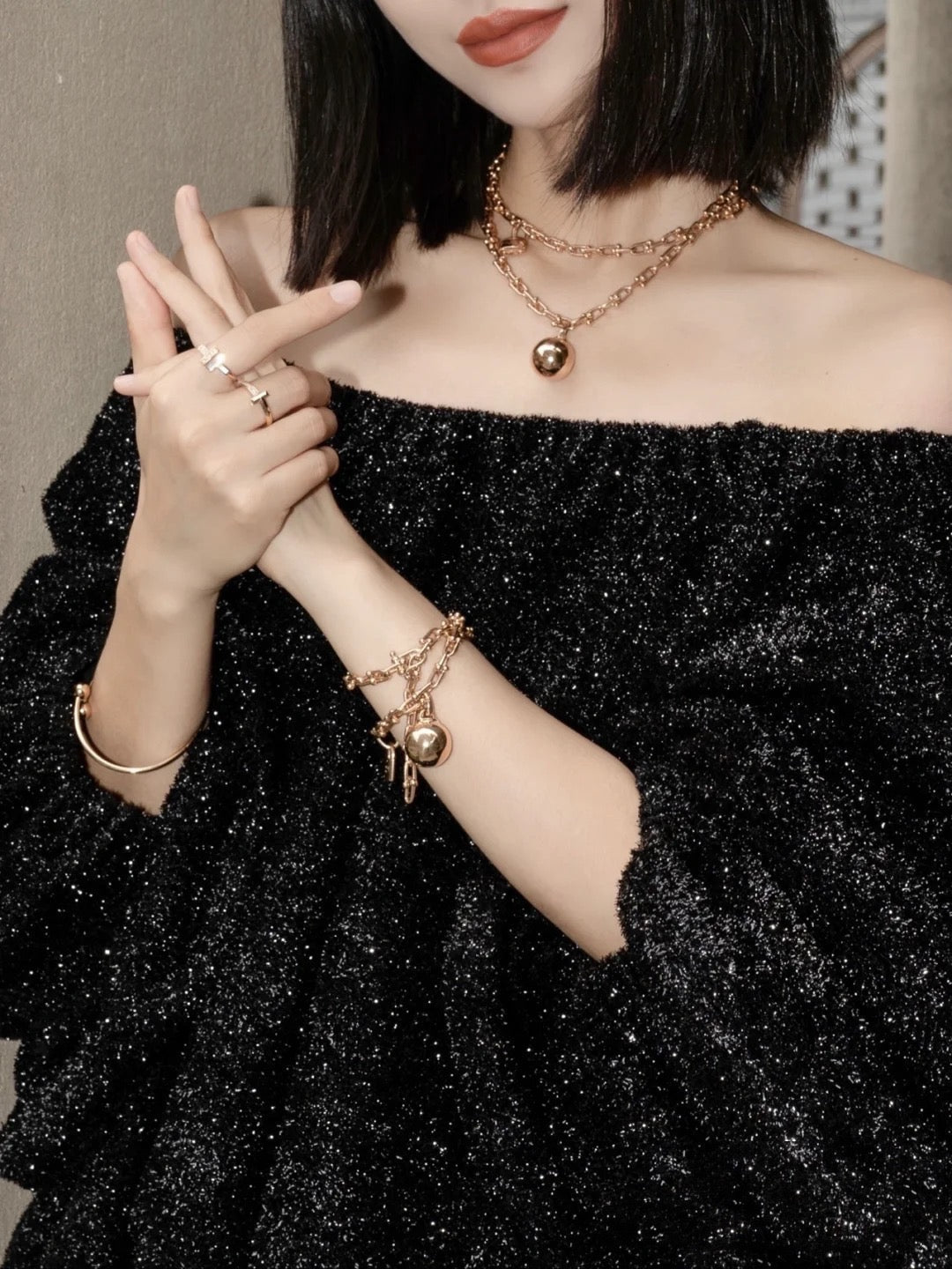 [Eterna Jewels]HARDWEAR PINK GOLD WRAP NECKLACE