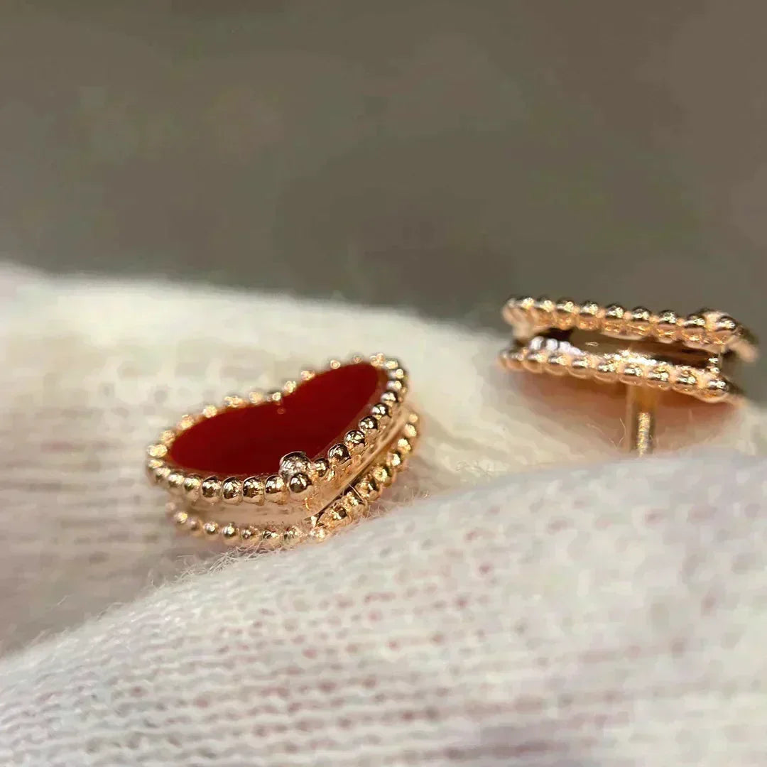 [Eterna Jewels]HEART CARNELIAN STUD EARRINGS