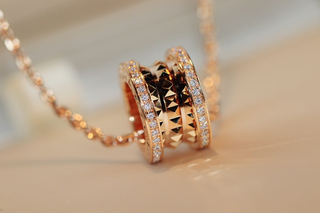 [Eterna Jewels]ZERO 1 ROCK PEDANT PINK GOLD NECKLACE