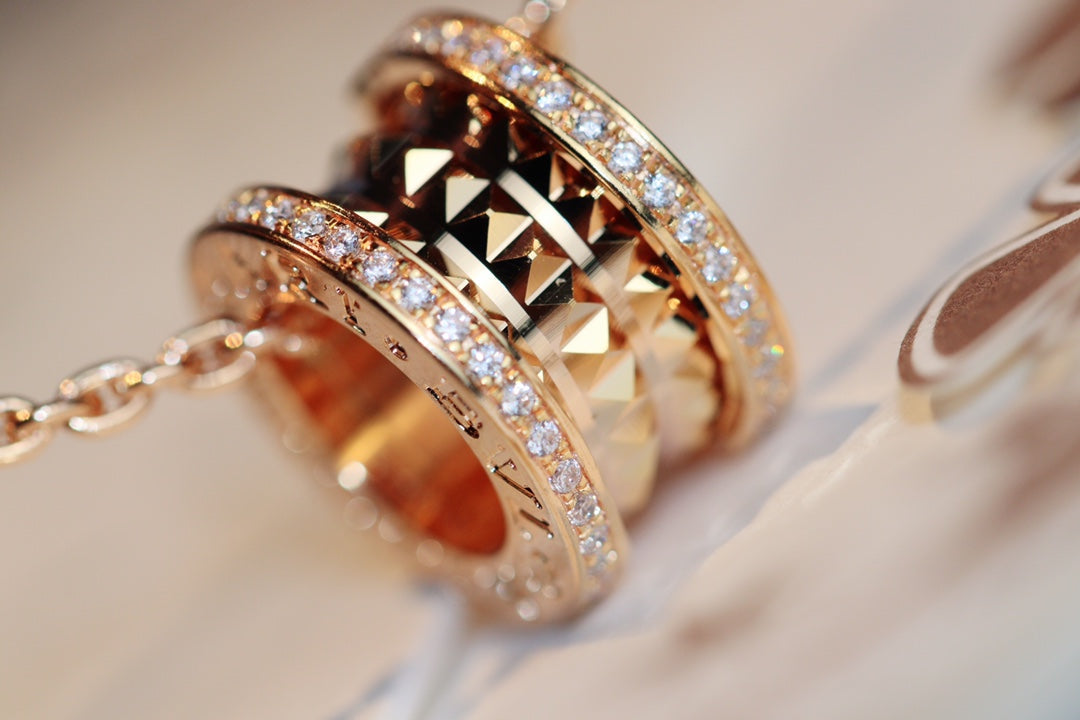[Eterna Jewels]ZERO 1 ROCK PEDANT PINK GOLD NECKLACE
