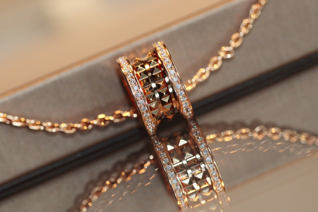 [Eterna Jewels]ZERO 1 ROCK PEDANT PINK GOLD NECKLACE