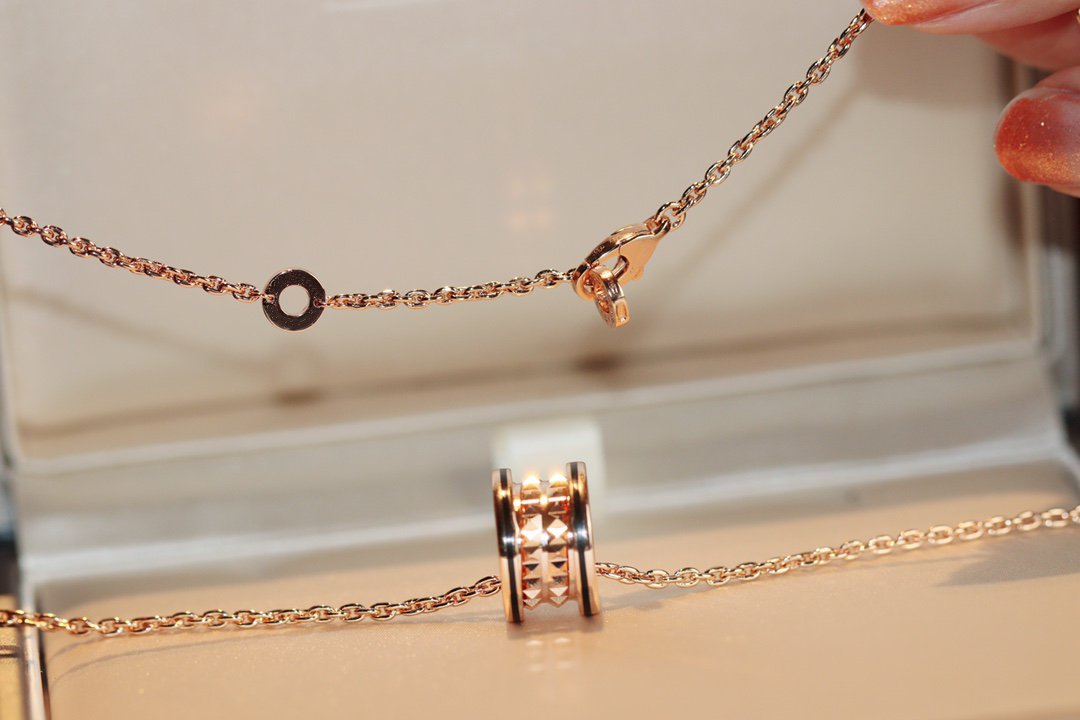 [Eterna Jewels]ZERO 1 ROCK PEDANT PINK GOLD BLACK NECKLACE