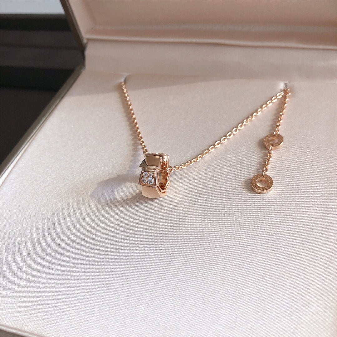 [Eterna Jewels]SERPENTI PEDANT DIAMOND PINK GOLD NECKLACE