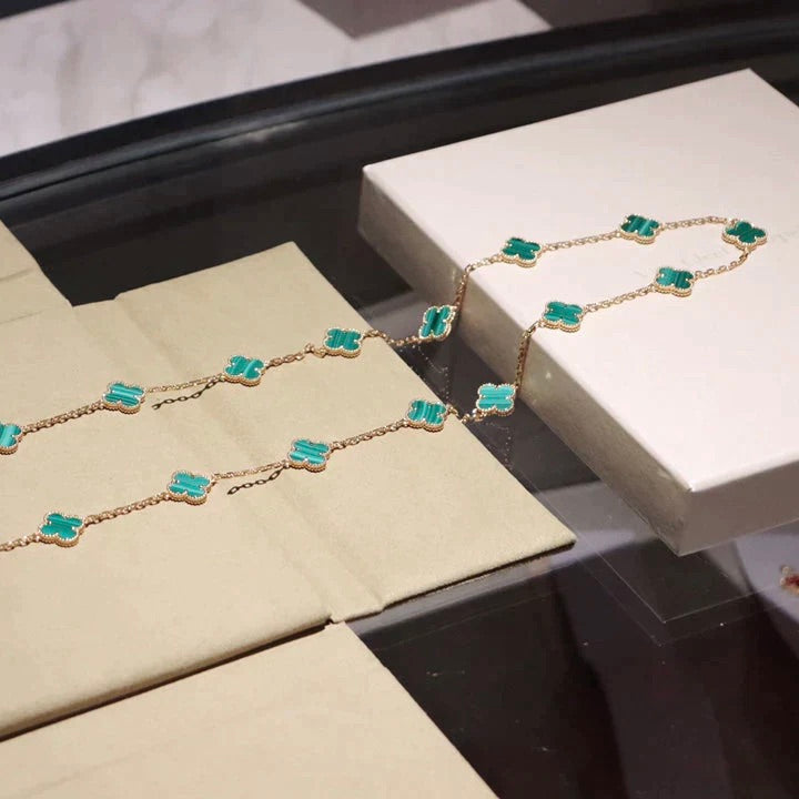 [Eterna Jewels]CLOVER 20 MOTIFS MALACHITE GOLD