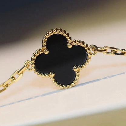 [Eterna Jewels]CLOVER 20 MOTIFS ONYX NECKLACE