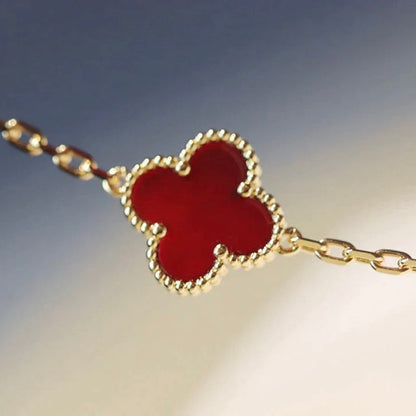 [Eterna Jewels]CLOVER 20 MOTIFS CARNELIAN NECKLACE