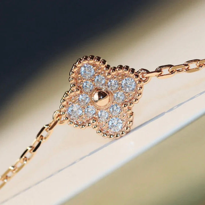 [Eterna Jewels]CLOVER 20 MOTIFS DARK MOP DIAMOND  NECKLACE