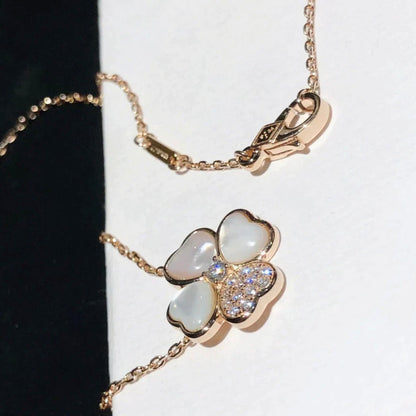[Eterna Jewels]CLOVER MOP DIAMOND ROSE GOLD NECKLACE