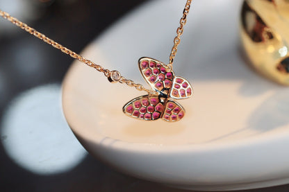 [Eterna Jewels]BUTTERFLY RED DIAMOND ROSE GOLD NECKLACE