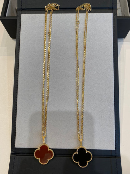 [Eterna Jewels]CLOVER 25MM NECKLACE GOLD CARNELIAN
