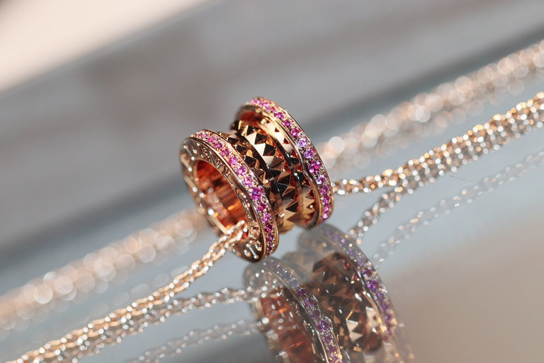 [Eterna Jewels]ZERO 1 ROCK PINK GOLD PINK DIAMOND NECKLACE