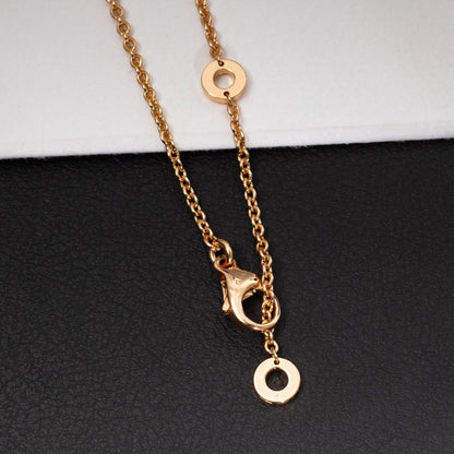 [Eterna Jewels]ZERO 1 WHITE CERAMIC PINK GOLD DIAMOND NECKLACE