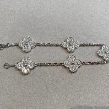 [Eterna  Jewelry] CLOVER 5 MOTIF FULL DIAMOND BRACELET COLLECTION