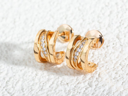 [Eterna Jewels]ZERO 1 PINK GOLD DIAMONDS EARRINGS