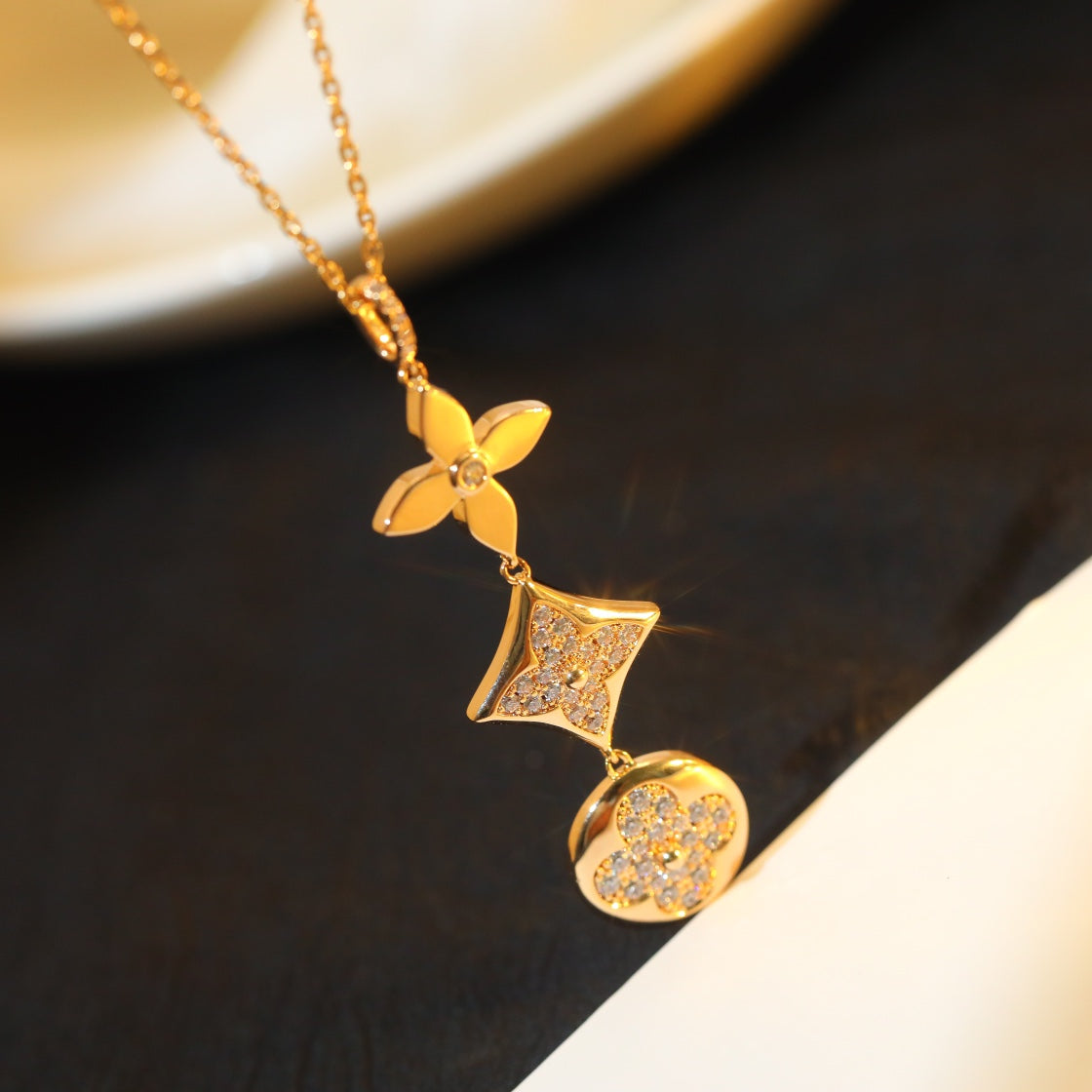 [Eterna Jewels]STAR AND SUN DIAMOND PINK GOLD NECKLACE