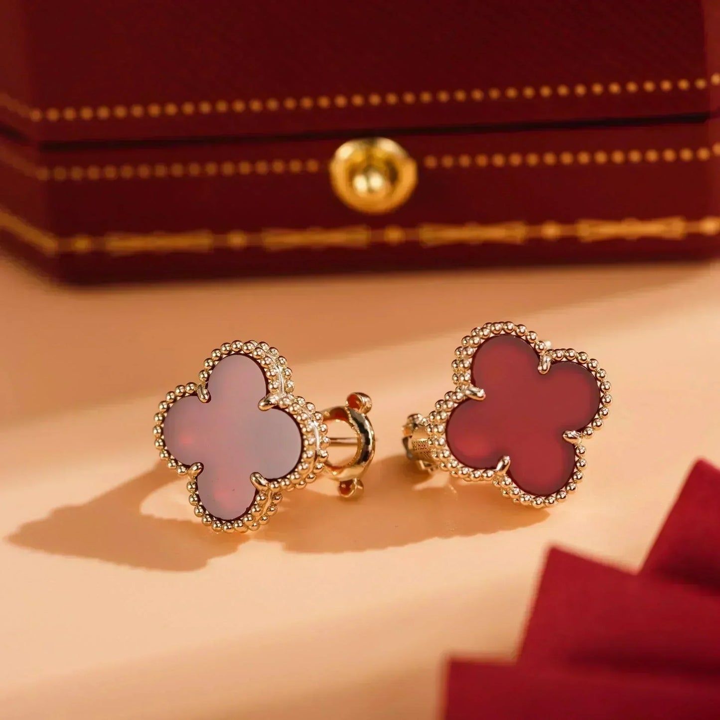 [Eterna Jewels]CLOVER MEDIUM 1 MOTIFS CARNELIAN  EARRINGS