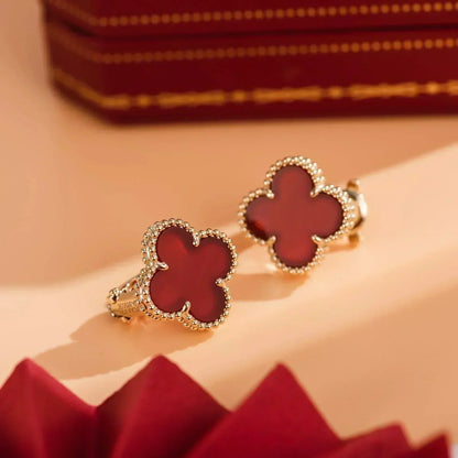 [Eterna Jewels]CLOVER MEDIUM 1 MOTIFS CARNELIAN  EARRINGS