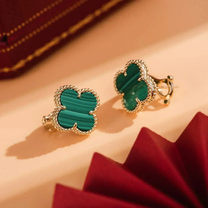 [Eterna Jewels]CLOVER MEDIUM 1 MOTIFS MALACHITE  EARRINGS