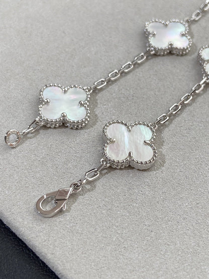 [Eterna Jewels]CLOVER WHITE PEARL MOP 5 MOTIF BRACELET COLLECTION