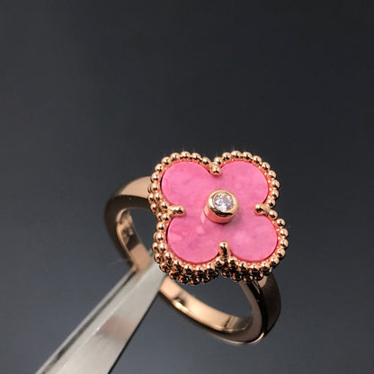 [Eterna Jewels]CLOVER RHODONITE ROSE GOLD RING