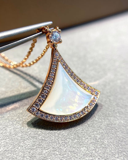 [Eterna Jewels]DREAM MOP DIAMOND PAVED PINK GOLD NECKLACE