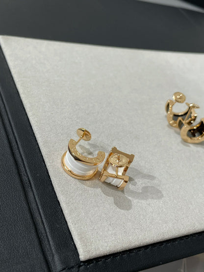 [Eterna Jewels]ZERO 1 PINK GOLD CERAMIC EARRINGS