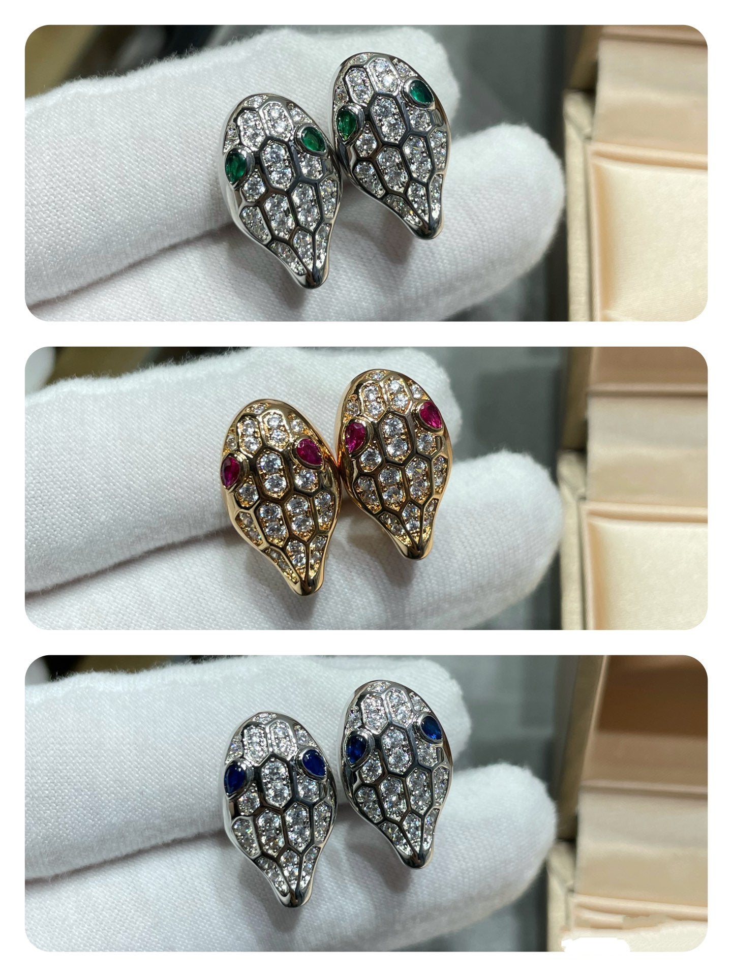 [Eterna Jewels]SERPENT DIAMOND STUD EARRINGS