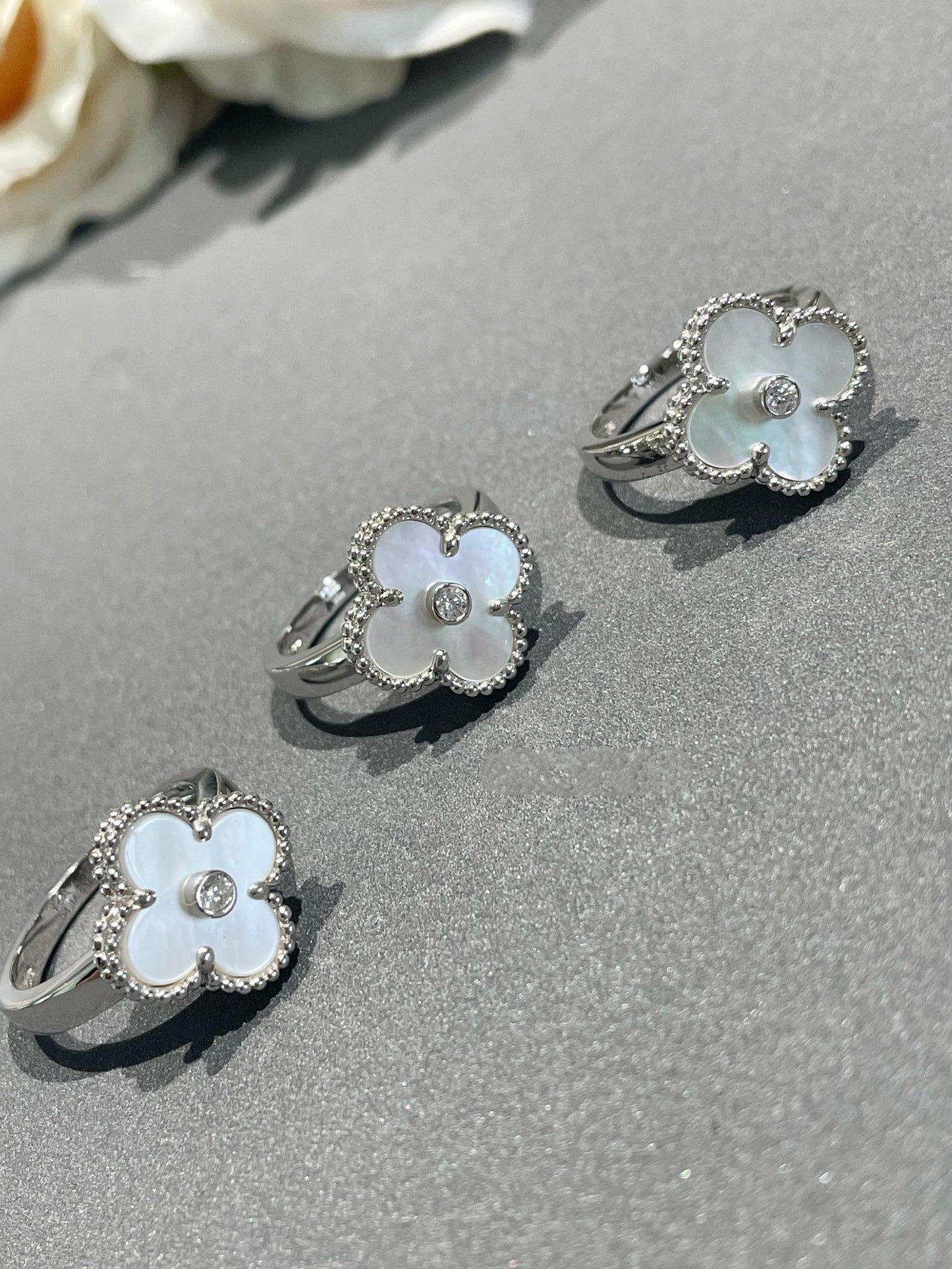 [Eterna Jewels]CLOVER SILVER MOP DIAMOND RING