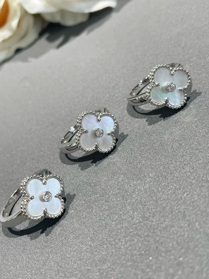 [Eterna Jewels]CLOVER SILVER MOP DIAMOND RING