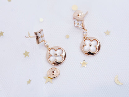 [Eterna Jewels]STAR AND SUN PINK GOLD MOP DROP EARRINGS