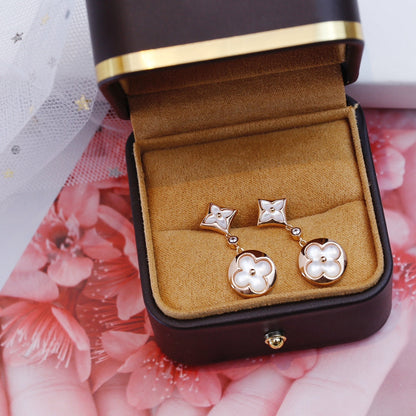 [Eterna Jewels]STAR AND SUN PINK GOLD MOP DROP EARRINGS