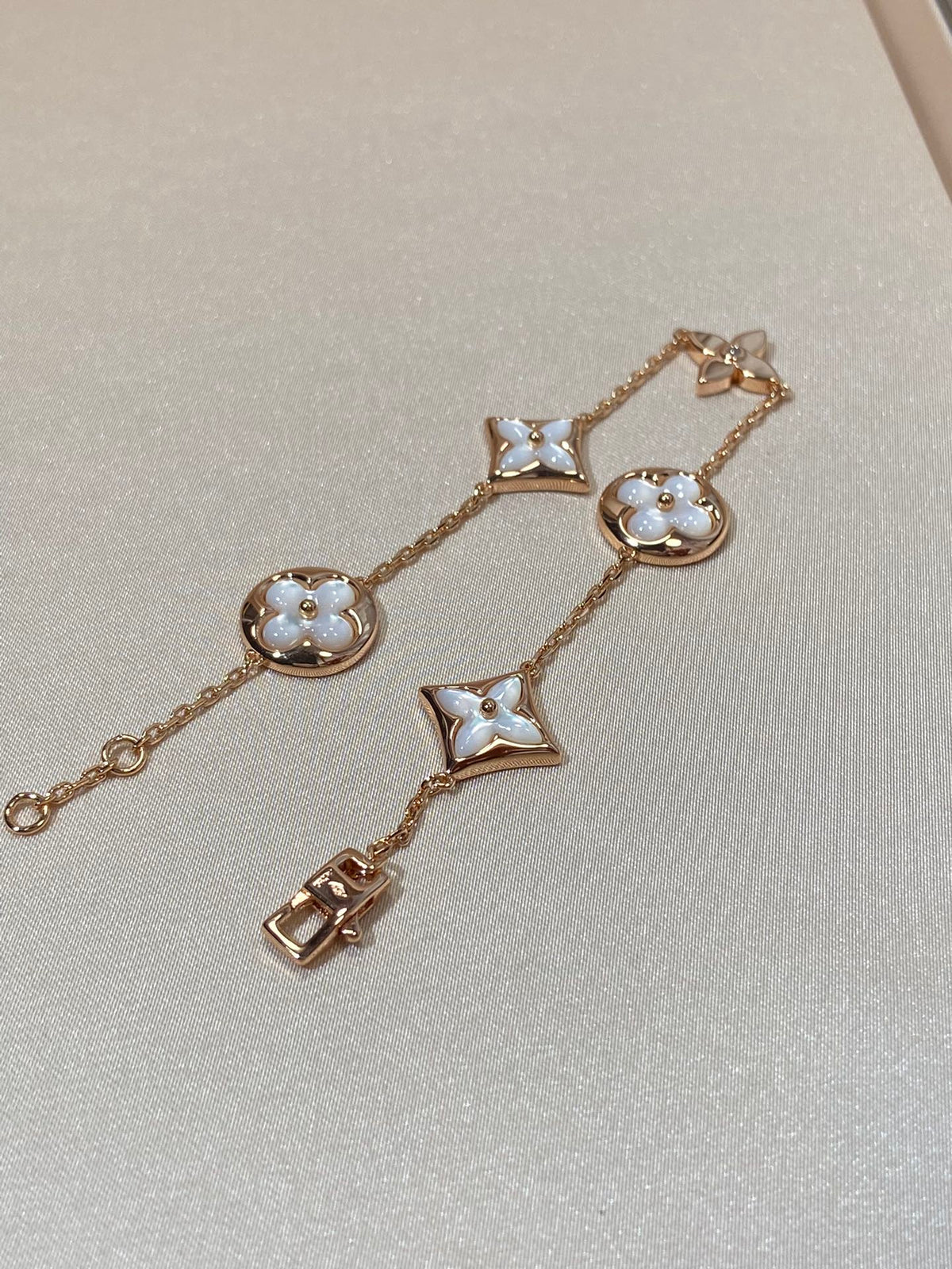 [Eterna Jewels]STAR AND SUN 5 MOTIF MOP PINK GOLD BRACELET