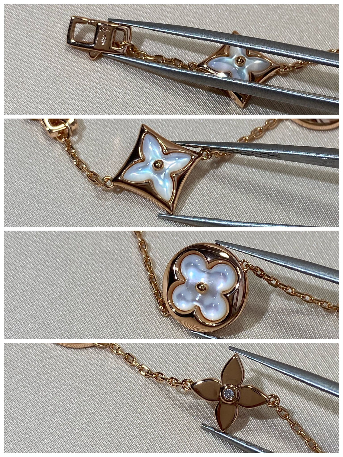 [Eterna Jewels]STAR AND SUN 5 MOTIF MOP PINK GOLD BRACELET