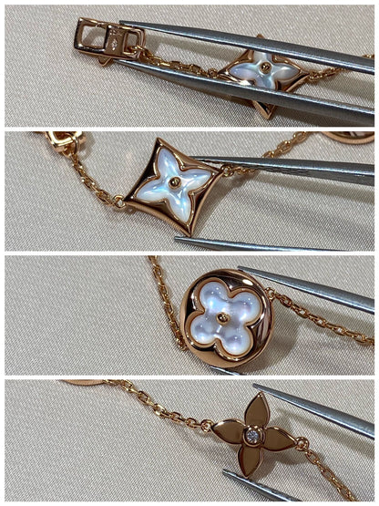 [Eterna Jewels]STAR AND SUN 5 MOTIF MOP PINK GOLD BRACELET