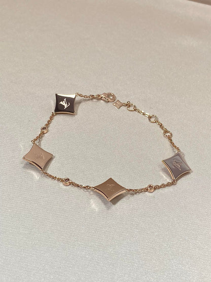 [Eterna Jewels]STAR 4 MOTIF MOP DIAMOND PINK GOLD BRACELET