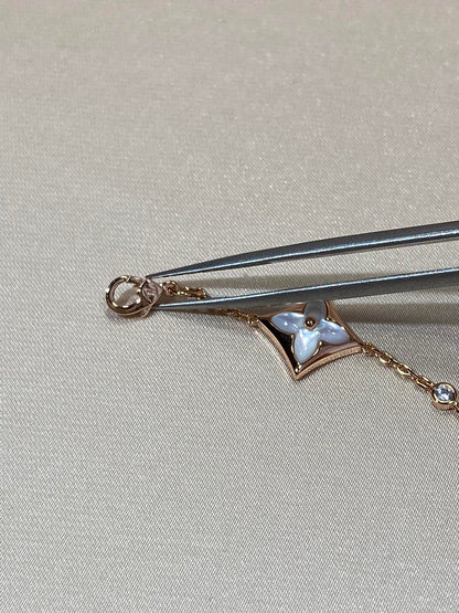 [Eterna Jewels]STAR 4 MOTIF MOP DIAMOND PINK GOLD BRACELET
