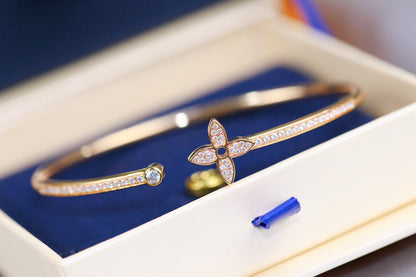 [Eterna Jewels]IDYLLE PINK GOLD OPEN BRACELET DIAMOND PAVED