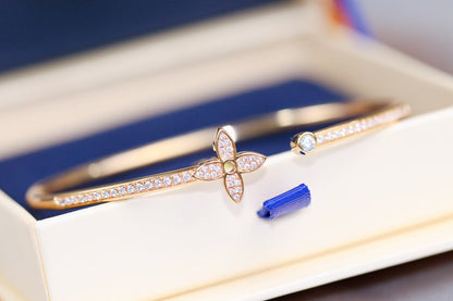 [Eterna Jewels]IDYLLE PINK GOLD OPEN BRACELET DIAMOND PAVED
