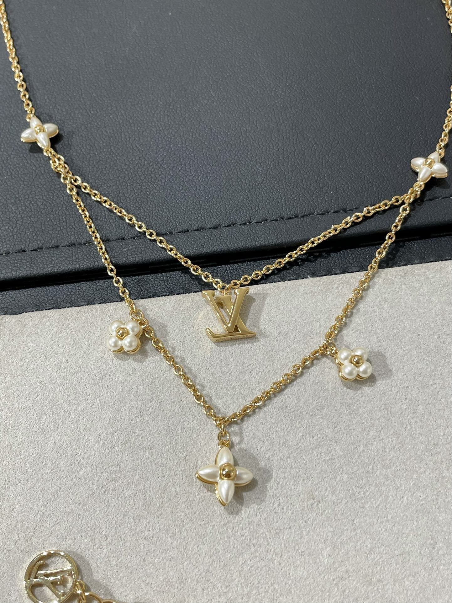 [Eterna Jewels]FLOWERGRAM GOLD MOP DOUBLE ROW NECKLACE