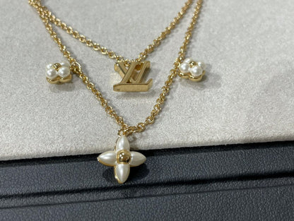 [Eterna Jewels]FLOWERGRAM GOLD MOP DOUBLE ROW NECKLACE